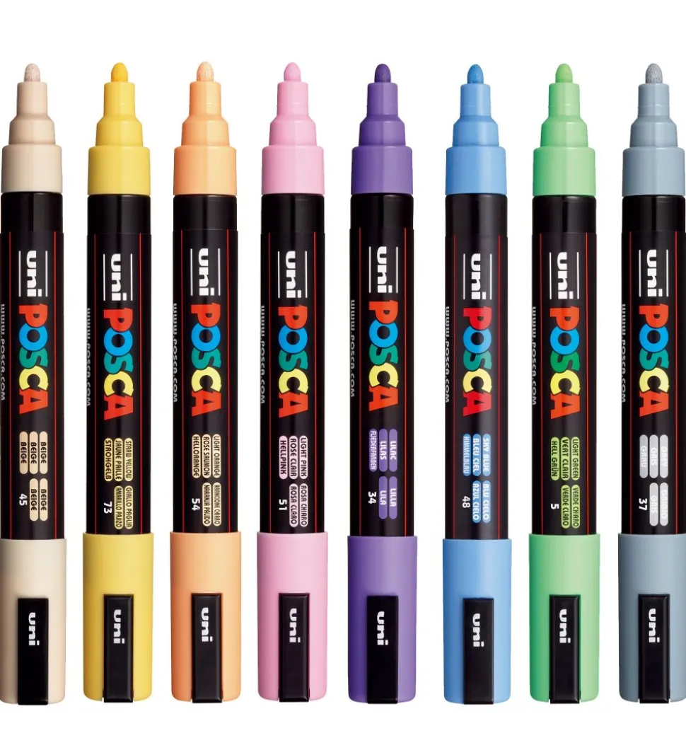 Posca Tuscher - PC-5M - 8 stk. - Pastelfarver