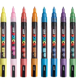 Posca Tuscher - PC-3ML - 8 stk. - Multifarvet m. Glimmer