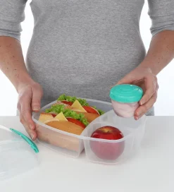 Sistema Madkasse m. Beholder - Triple Split Lunch - 2 l - Turkis