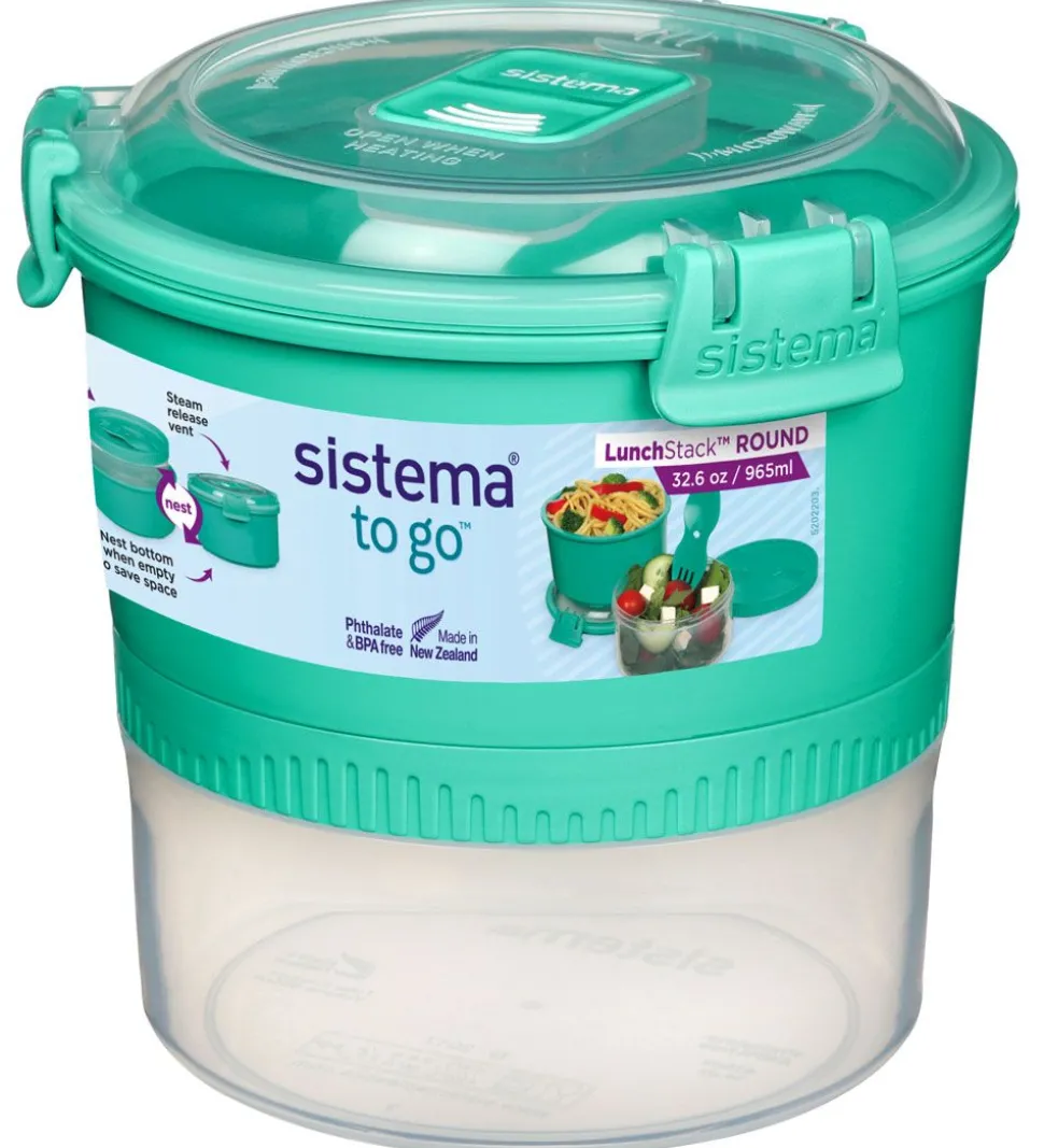 Sistema Madkasse m. Bestik - Lunch Stack - 965 ml - Turkis