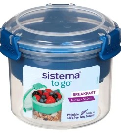 Sistema Madkasse m. Bestik - Breakfast To Go - 530 ml - Mørkeblå