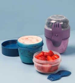 Sistema Madkasse m. Bestik - Snack Capsule - 515 ml - Blå