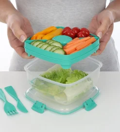 Sistema Madkasse m. Tilbehør - Salad - 1,1 L - Minty Teal