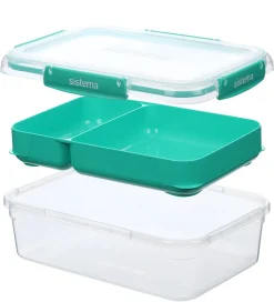 Sistema Madkasser - 3-pak - 1L Rectangle Stax - Blå/Turkis