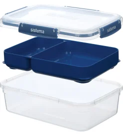 Sistema Madkasser - 3-pak - 1L Rectangle Stax - Blå/Turkis