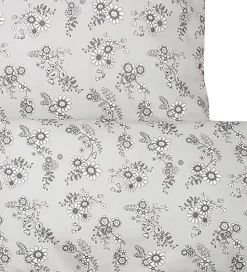 Smallstuff Sengetøj - Junior - Flower Garden - Grey