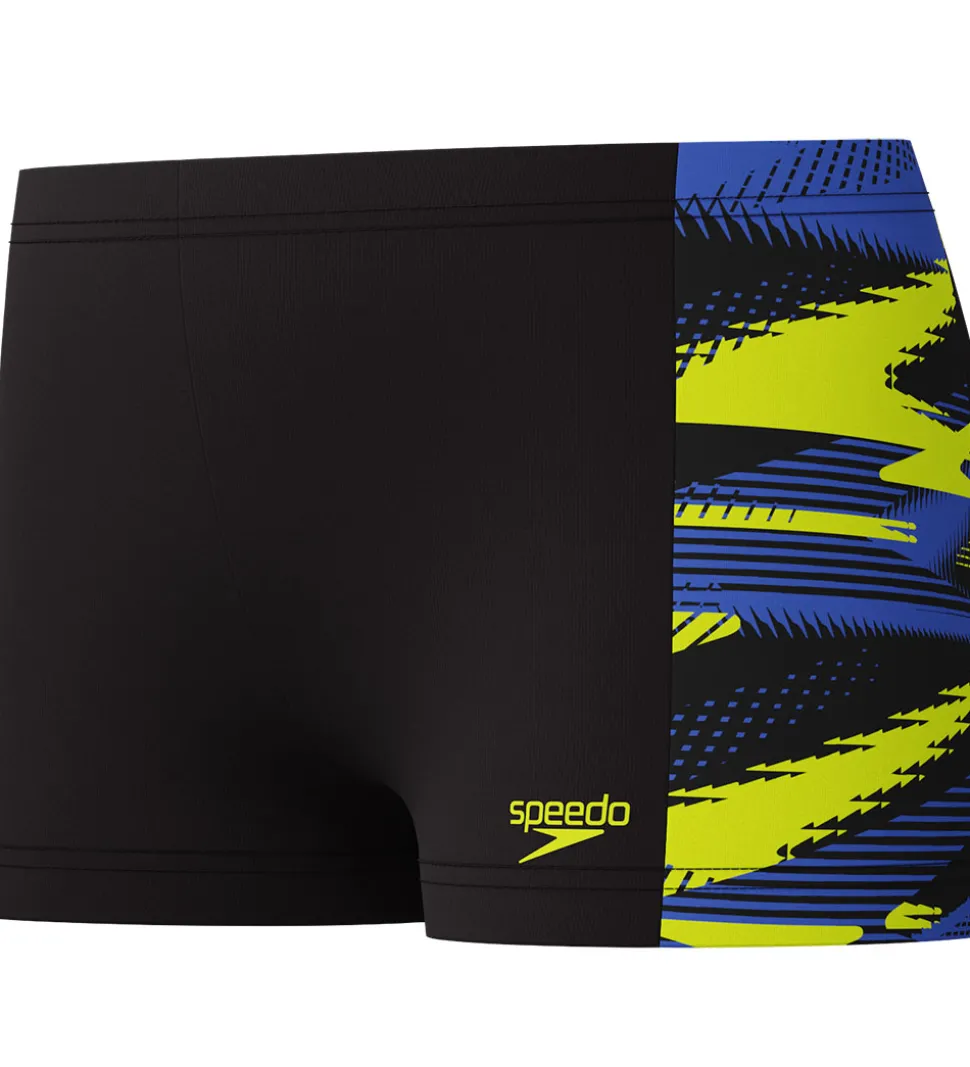 Speedo Badebukser - HyperBoom Panel - Sort m. Gul/Blå
