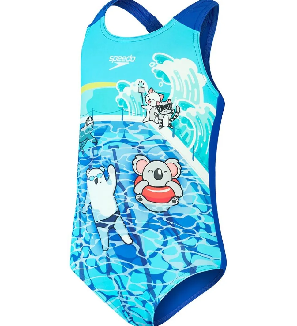 Speedo Badedragt - Digital Printed - Blå