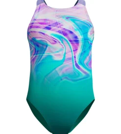 Speedo Badedragt - Printed Pulseback - Grøn/Pink