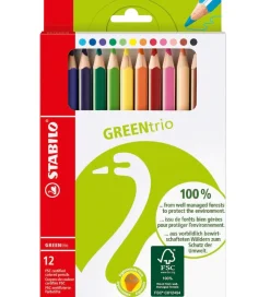 Stabilo Farveblyanter - GreenTrio Thick - 12 stk. - Multifarvet