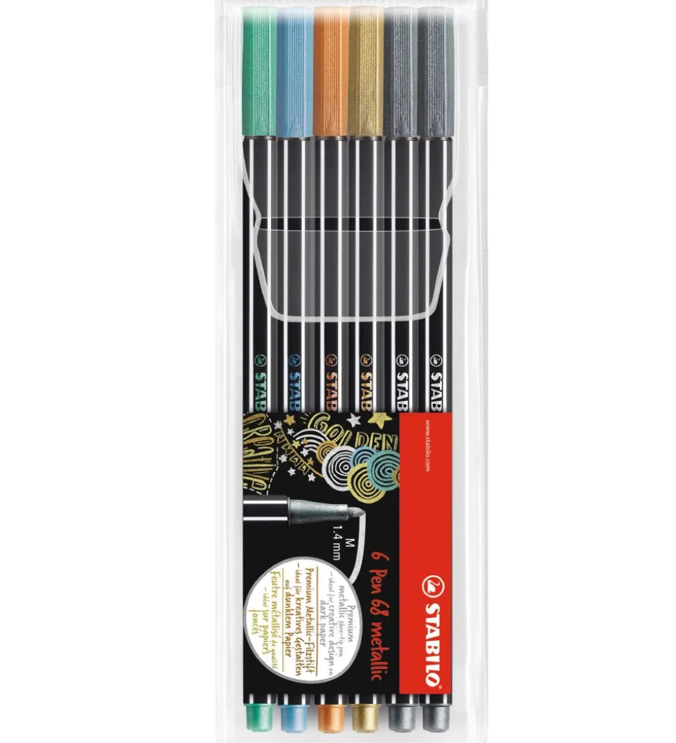 Stabilo Tuscher - Pen 68 - 6 stk. - Metallic