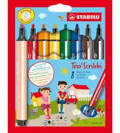 Stabilo Tuscher - Trio Scribbi - 8 stk. - Mulitfarvet