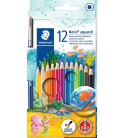 Staedtler Farveblyanter - Noris Aquarell - 12 stk m. Pensel