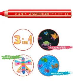 Staedtler Farveblyanter - Noris Junior - 3-i-1 - 6 stk m. Blyant