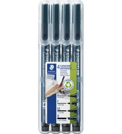 Staedtler Tuscher - 4 stk. - Lumocolor Perm OHP - Sort