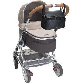 Storksak Barnevognstaske - Læder - Alyssa - Black/Gunmetal