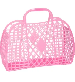 Sun Jellies Lille Foldekurv - Retro - 26x21x12 cm - Neon Pink