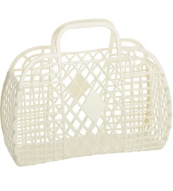 Sun Jellies Lille Foldekurv - Retro - 26x21x12 cm - Cream
