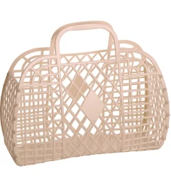 Sun Jellies Lille Foldekurv - Retro - 26x21x12 cm - Latte