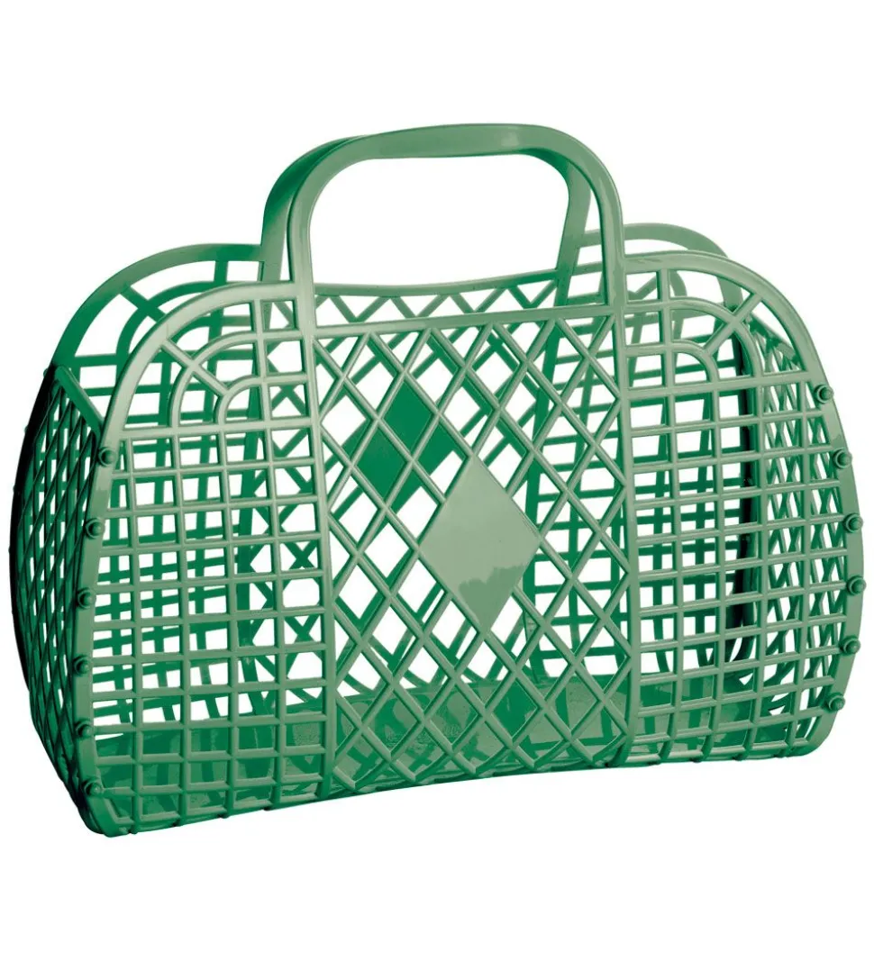 Sun Jellies Mini Foldekurv - 15x6x13 cm - Retro - Olive