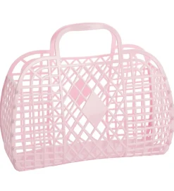 Sun Jellies Stor Foldekurv - Retro - 37x30x11 cm - Pink