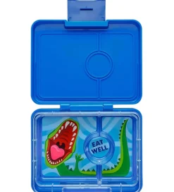 Yumbox Madkasse m. 3 Rum - Bento Snack - Surf Blue - Dino Tray