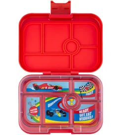 Yumbox Madkasse m. 6 Rum - Bento Original - Roar Red - Race Cars