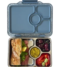 Yumbox Madkasse m. 4 Rum - Bento Steel - Paris Blue Glitter